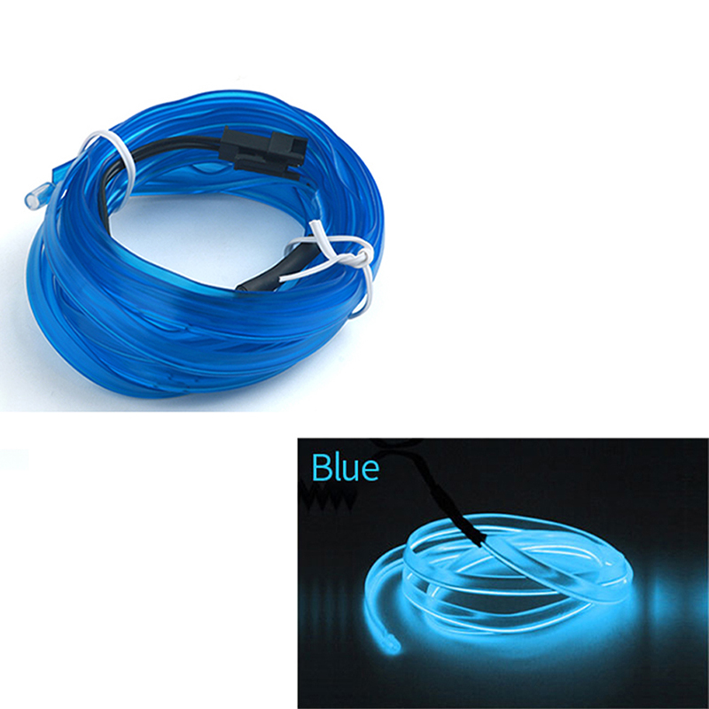 Striscia luminosa per atmosfera in fibra ottica al neon per illuminazione ambientale a portato da 5 metri per interni auto Decorazione USB kit luce flessibile fai-da-te: Bianco caldo / 5500 k
