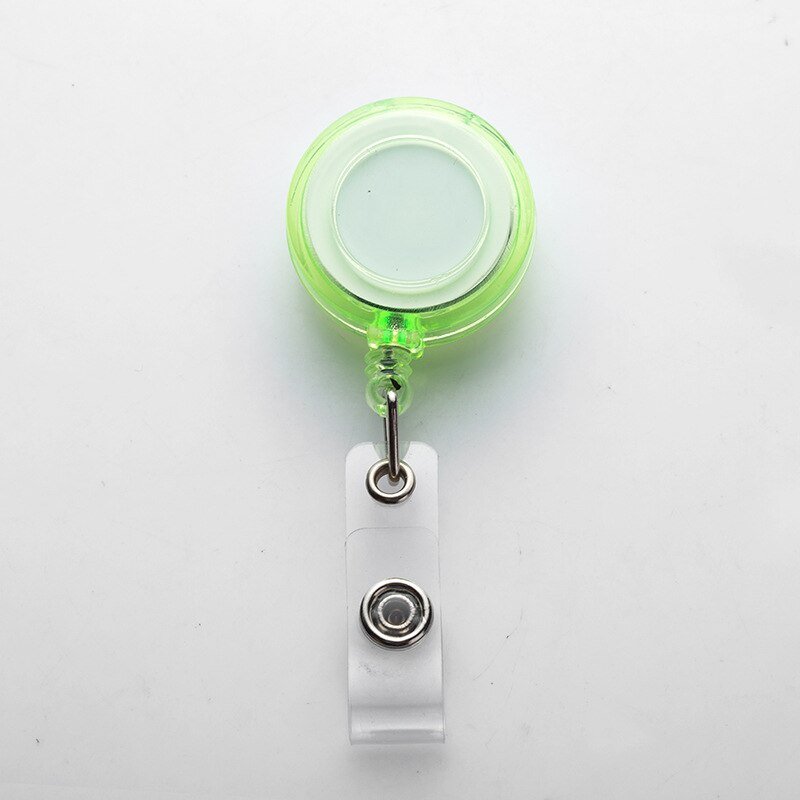 Transparent Easy Pull Retractable Work Badge Reels for Student Card Holder ID Holder Clip Office Accessories: Light Green