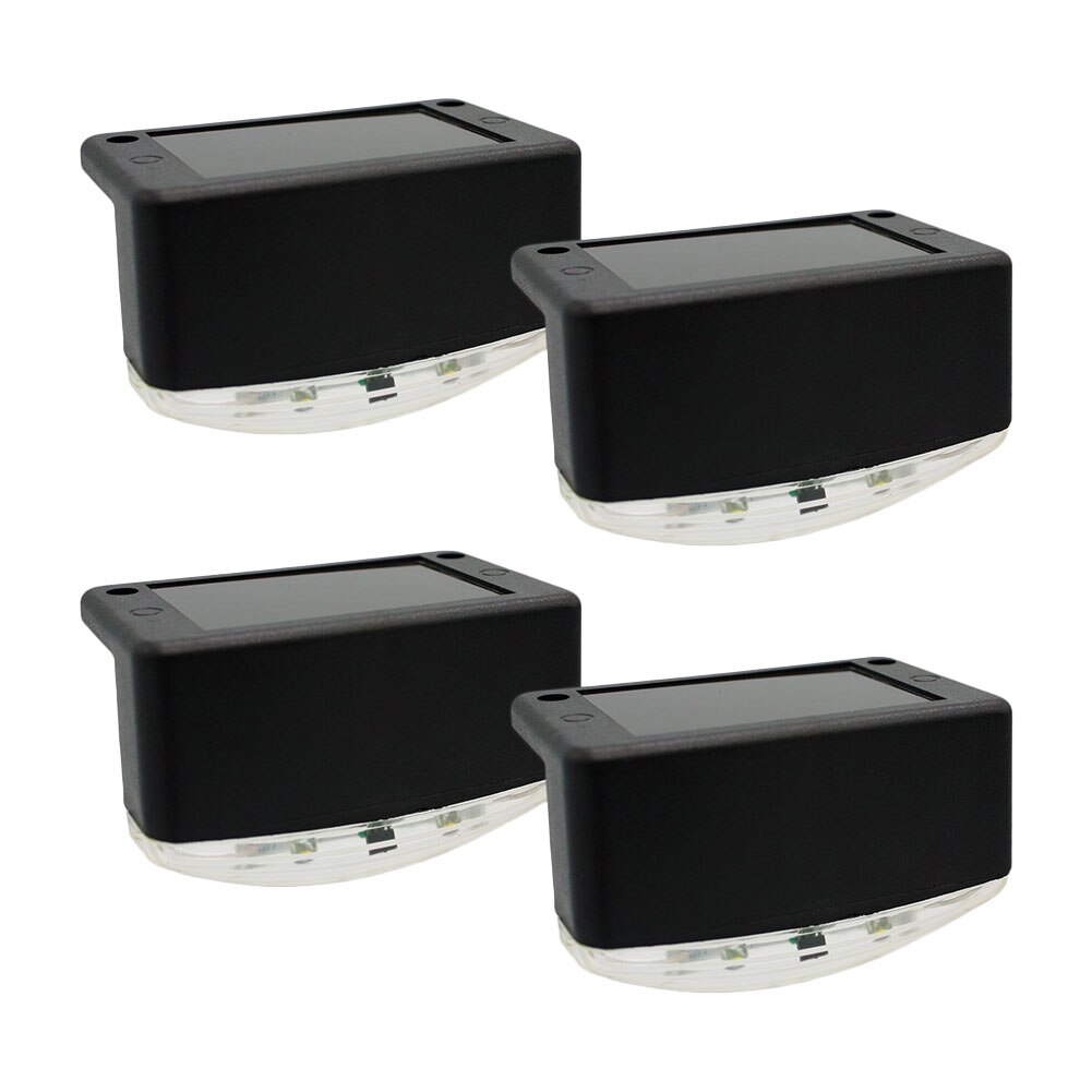 4PCS LED Solar Path Stair step Outdoor Light Garden Yard Fence Wall driveway Automatic sensor activates ABS Landscape Lamp F1