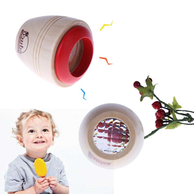 1PC Baby Kids Wooden Toys Bee-eye Interesting Effect Magic Kaleidoscope Explore Toys for Children Educational Wood Toy