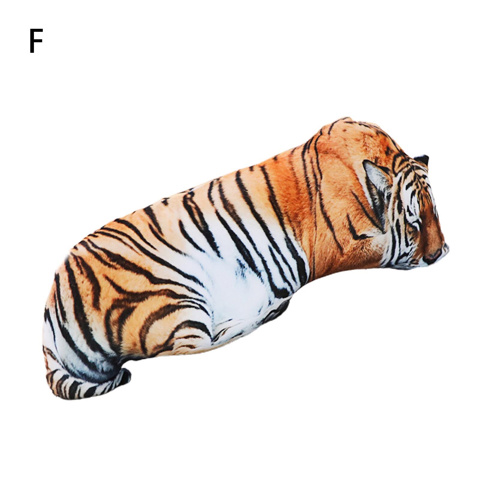 Realistic Animal 3D Pillow Tiger Soft Plush Toy Double-sided Printing Cat Doll: F