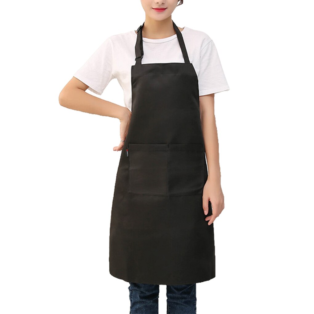 2pcs Unisex Work Apron For Men Black Apron Bib Adjustable Cooking Kitchen Restaurant Aprons For Woman With Pockets: black