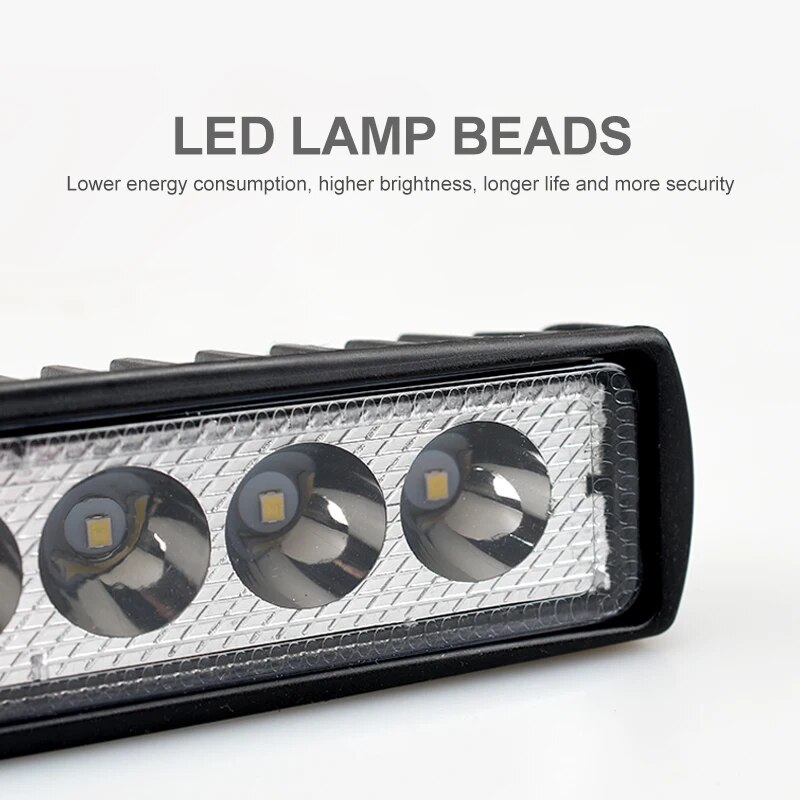 6 led-arbeidslys for bil, sterk spotlight, universell terrenglykt, bil, lastebil, kjøring, tåkelys, drl-kjørelys, 12v stk.