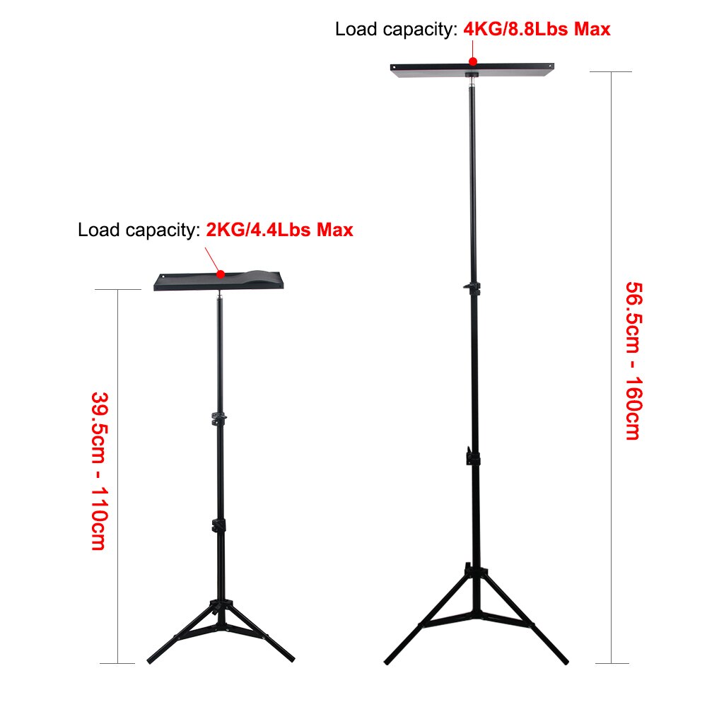 110 160cm Photography Tripod Tray Adjustable Projector Bracket Light Stand Mount Tripods for Xiaomi Smartphone Camera Laptop