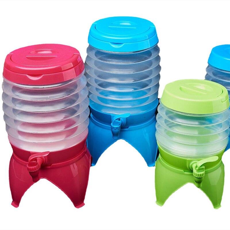 Tetera compresible plegable para exteriores, cubo de agua fría portátil, olla con mango de plástico con Pedestal, para acampar, senderismo, ciclismo y barbacoa