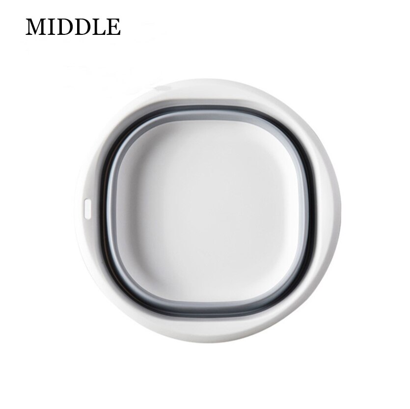 Travel Folding Washbasin Bathroom Portable Silicone Basins Kitchen Folding Laundry Bowl Camping Supplies Foldable Bath Sink: Middle gray