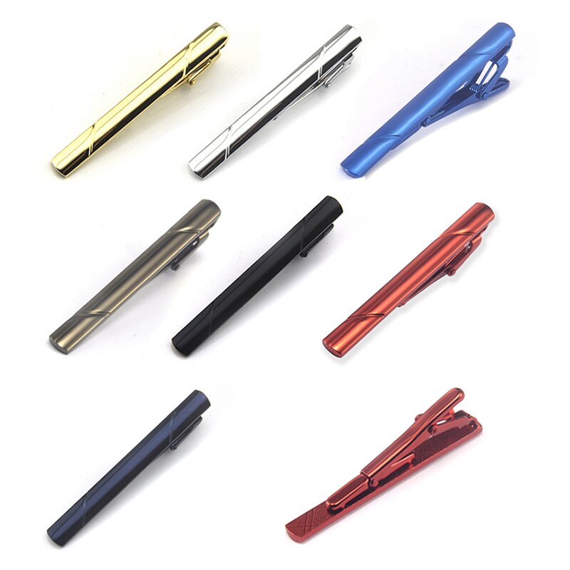 Tie Clips Voor Mannen Mode Stijl Metal Blue Tone Bar Praktische Stropdas Sluiting Dasspeld Man Manchetknopen Voor mens