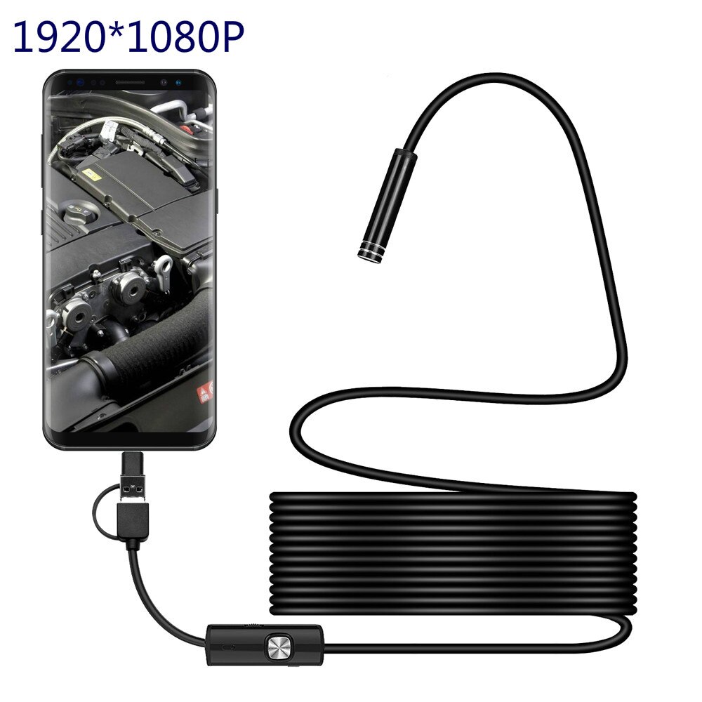 8.0mm 1080 P HD USB Endoscoop Endoscoop Camera met 8 LED 1/2/5 M Kabel waterdichte Inspectie Borescope voor Android PC