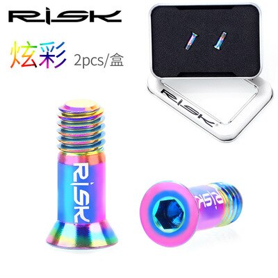 Risiko 2 stk  m5*14.2mm sykkel bakgir bolt titan bolt jockey hjul bolt deler mtb sykkel girskifter guide rulle bolt skrue: Regnbue