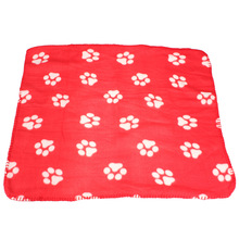 Pet Hond Kat Deken Mat (Rood/geel/zwarte bodem Witte gedrukt pootafdrukken)
