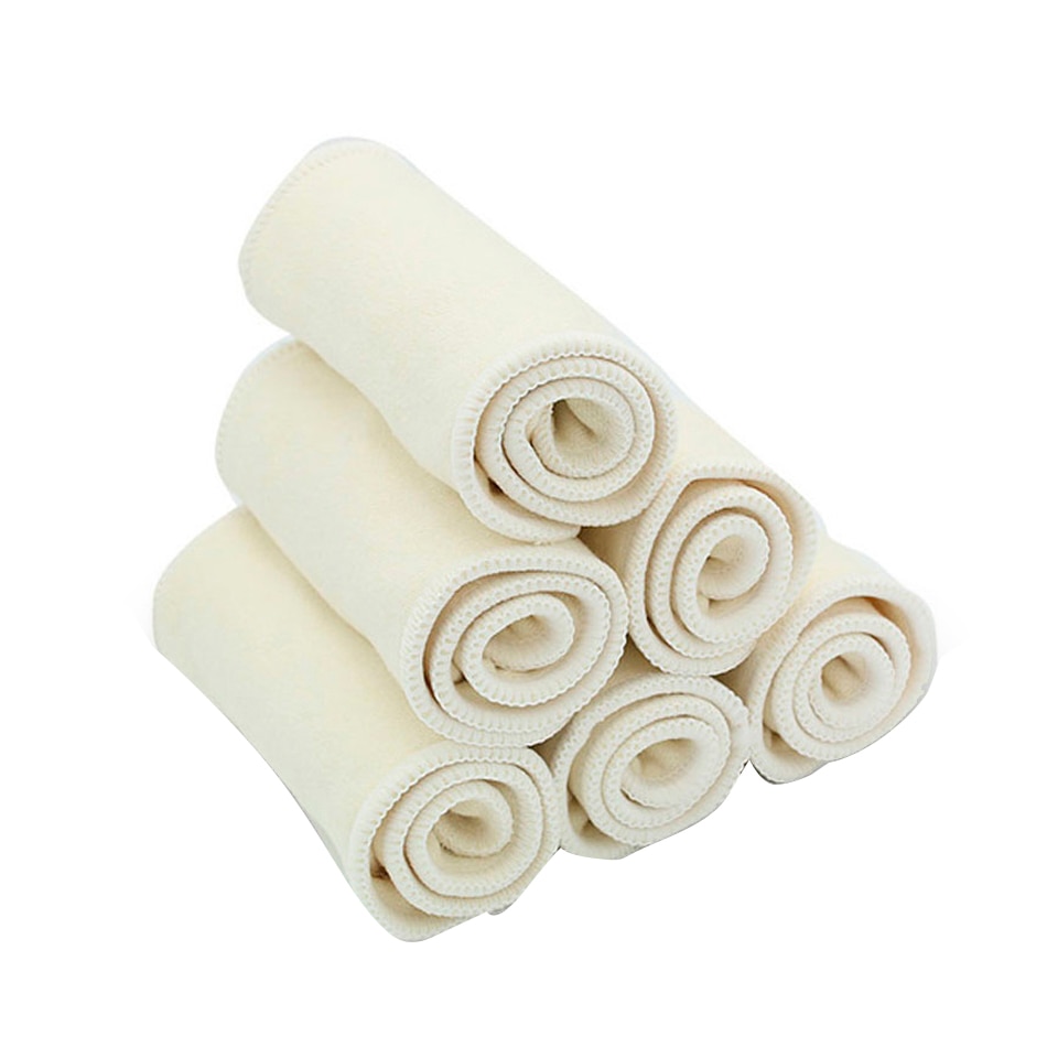 Elinfant 10pcs / Set 3 Layers 35x14cm Washable Supre Soft Nappy Insert for Cloth Hemp Cotton Insetrt Diaper Nappies Diaper&cover