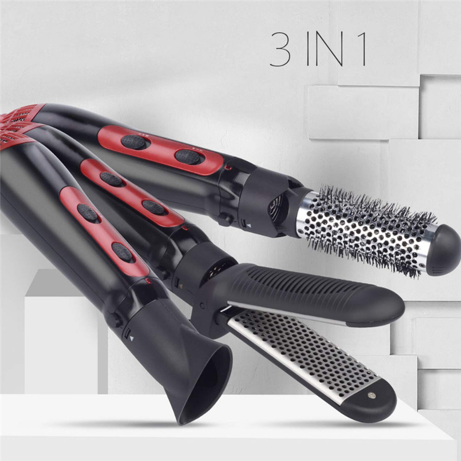 3 In 1 Föhn Borstel Multifunctionele Hete Lucht Borstel Stijltang Air Brush Culing Ijzer Air Brush haar Styler Tool