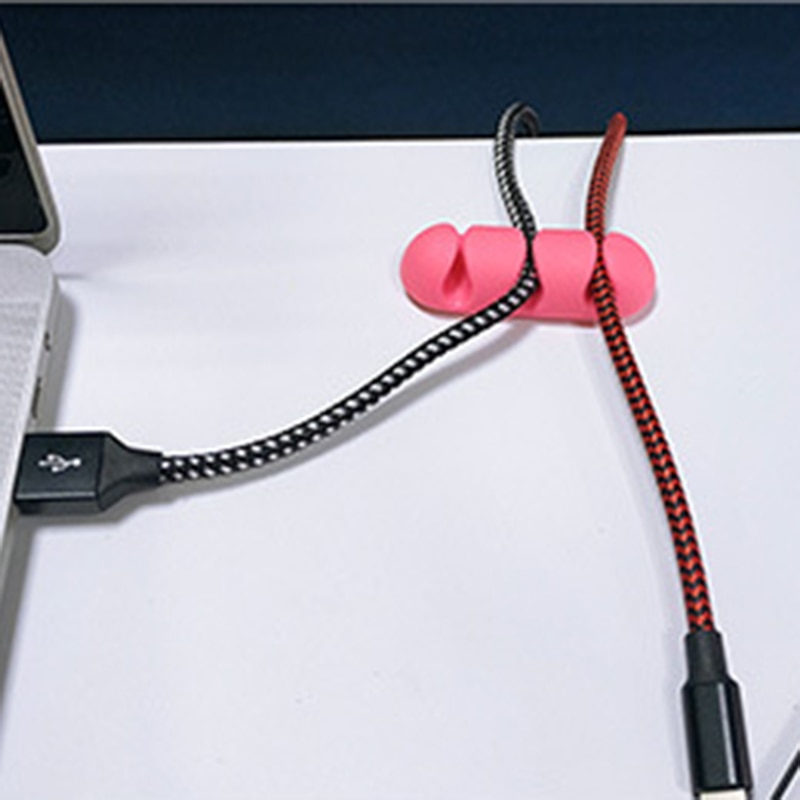 10 pièces/ensemble Silicone câble organisateur USB enrouleur bureau rangé gestion Clips support de câble pour bureau casque fil organisateur