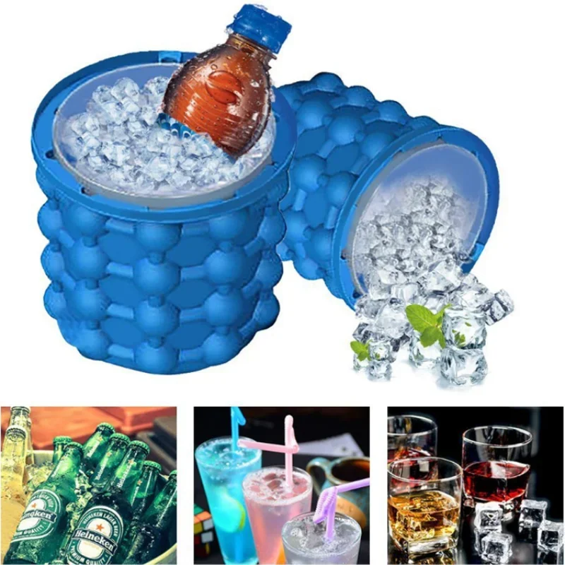 Isbitform silikon isbitsmaskin bricka bärbar hink vin dricker whisky frys iskylare ölskåp köksredskap