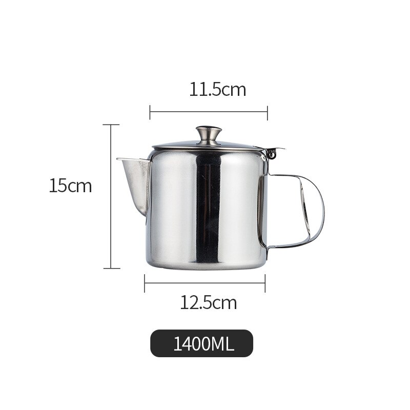 MICCK-cafetera portátil de acero inoxidable, tetera para café, jarra de leche, Barista, herramienta percoladora de Espresso: 1400ml