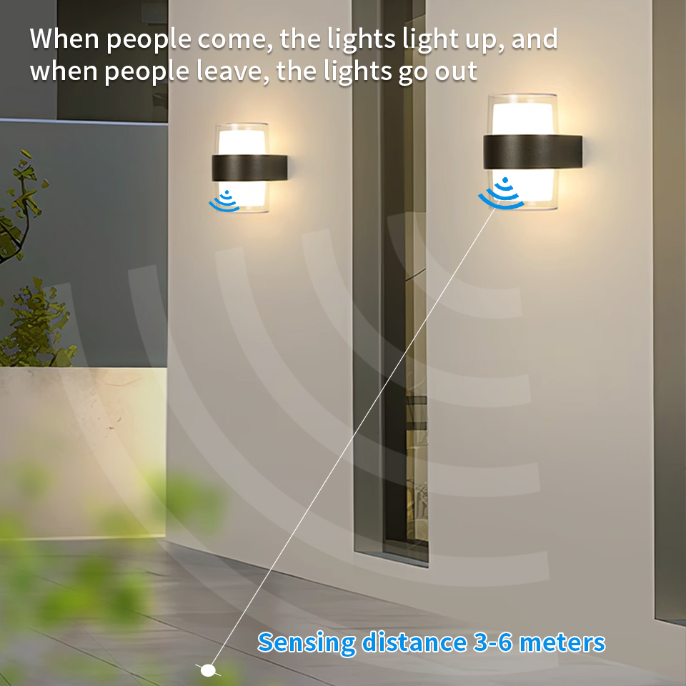 Led buitenwandlamp Waterdicht IP66 Bewegingssensor Led buitenverlichting Veranda Verlichting Balkon Tuinverlichting Buitenwandlamp