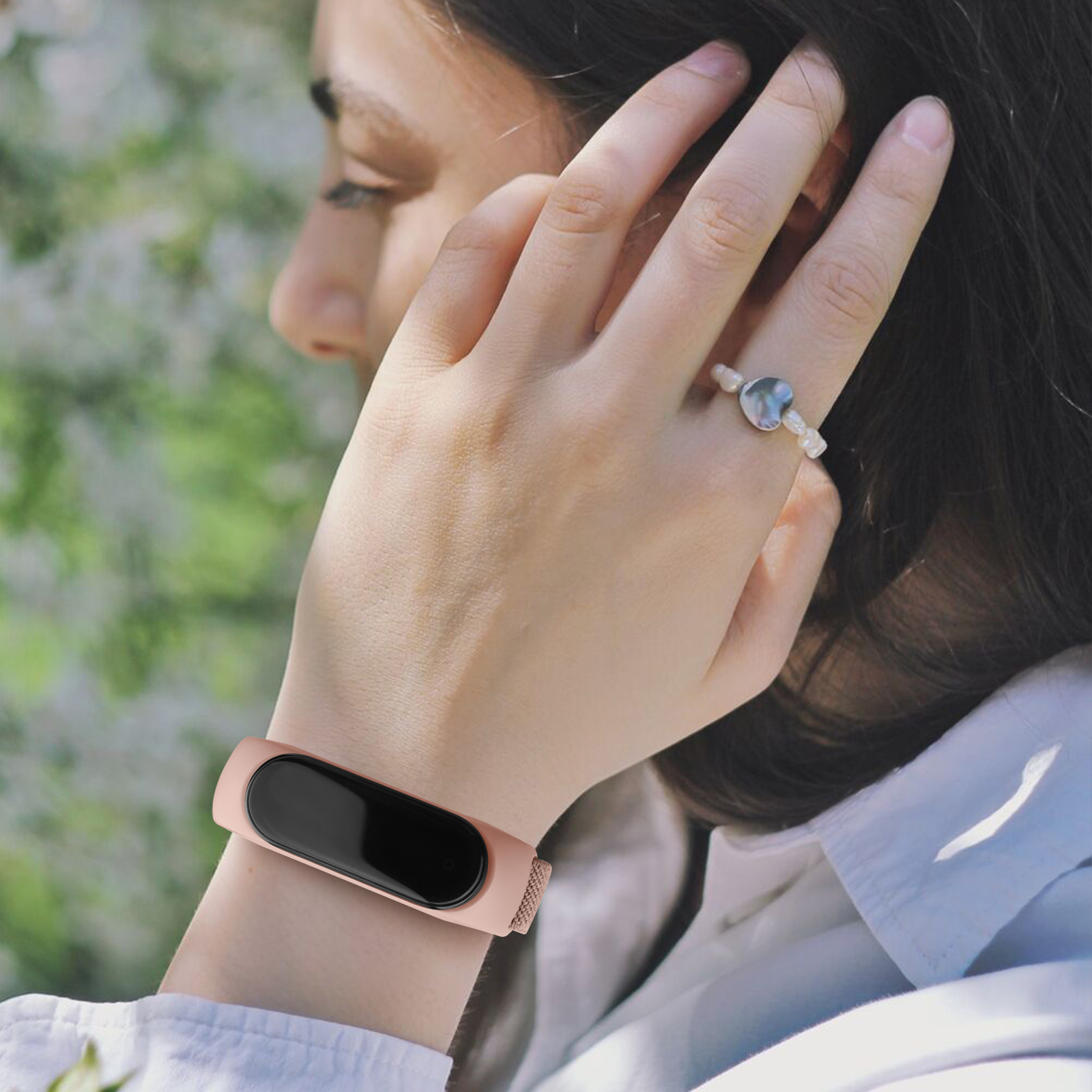 Elastyczny pasek nylonowy do paska Amazfit Band 5 wymiana paska sportowa opaska na nadgarstek pasek do zegarka kompatybilny z bransoletką Amazfit Band 5