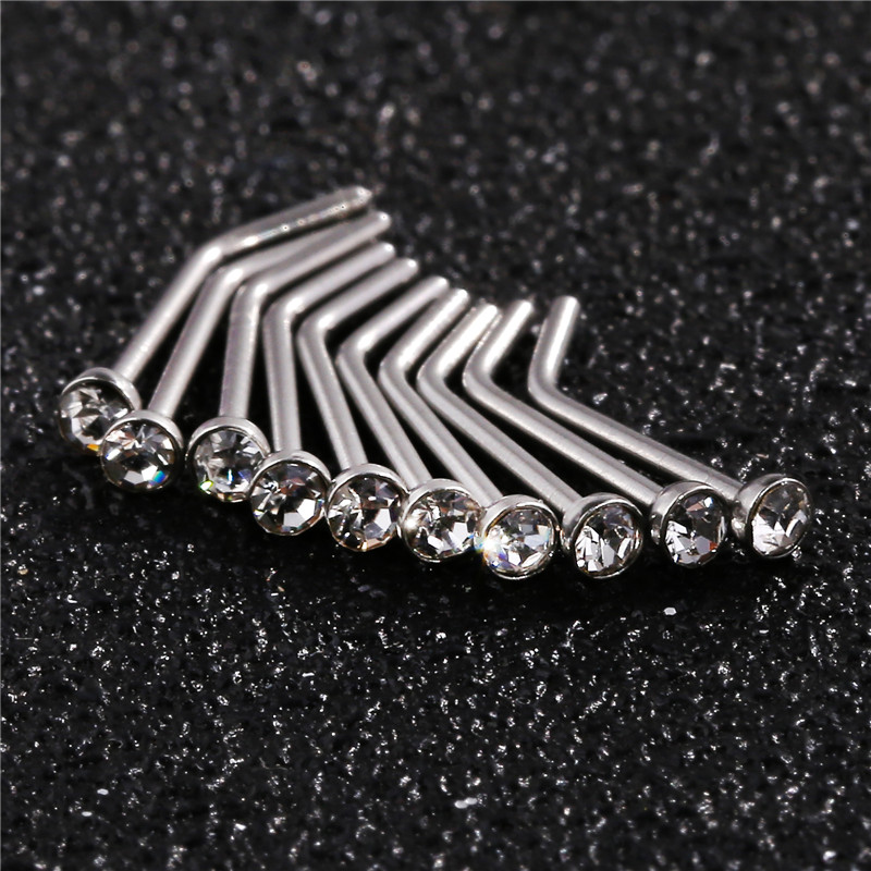 Piercing para nariz estilo Punk, joyería para labio, joyería corporal para hombre, pendientes para mujer, 1,8mm, 10 Uds.