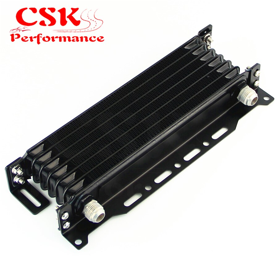 Aluminum 7 Row AN10 Trust Engine Oil cooler W/ 262mm Mounting Bracket Kit Black
