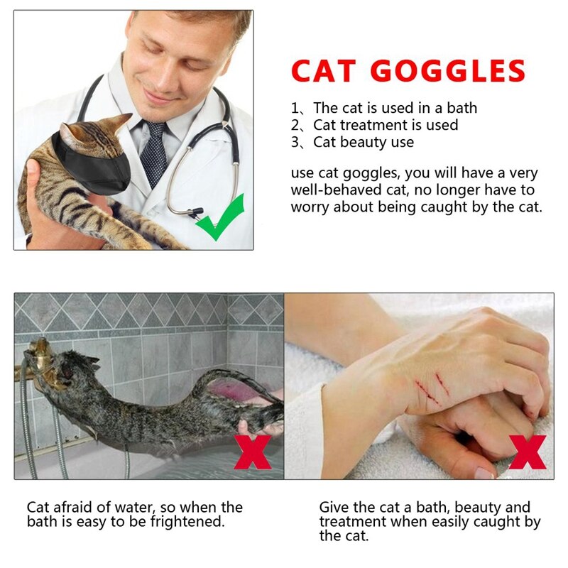 ELEG-Nylon Cat Muzzles,Cat Face Mask ,Groomer Helpers,Cat Grooming Tools,Preventing Scratches And Anti-Biting