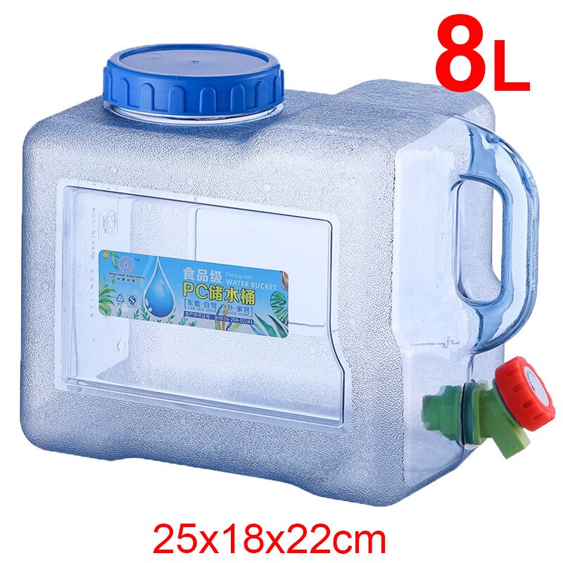 Portable Water Container with Spigot BPA-Free Water Storage Bucket Camp Water Jug Tank for Camping Outdoor Hiking: 8L