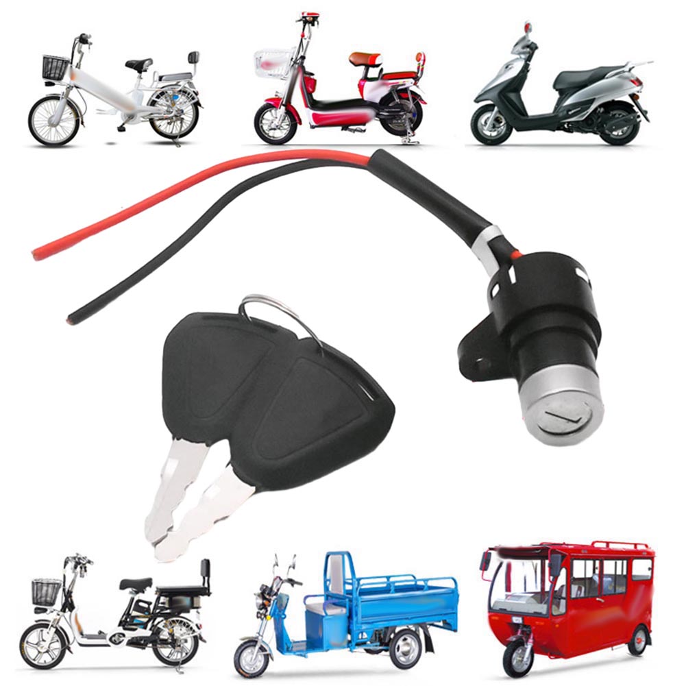 Interruttore di accensione per bicicletta elettrica Chiave di accensione Blocco alimentazione Chiave di accensione Interruttore Ebike Posizione a 2 fili per scooter elettrico E-bicicletta