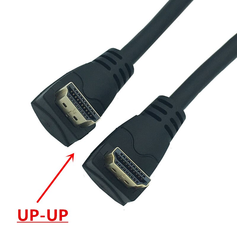 Câble hdmi coudé 4k 1080p degrés vers le haut et vers 90 bas pour xbox, hdtv, dvd et vidéo 0.3m 0.6m 1.8m: En haut-en haut / 0.3m