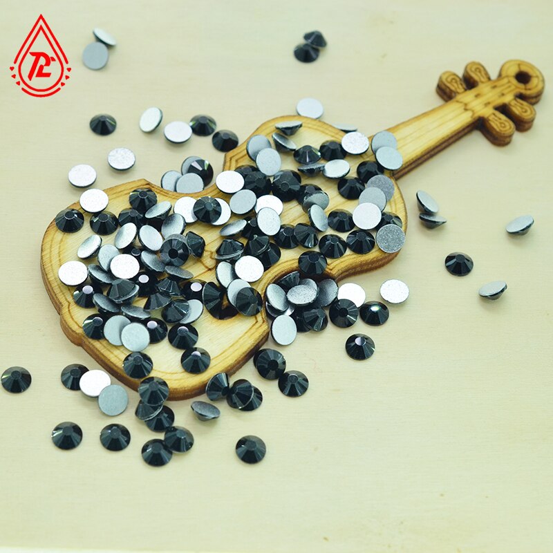 Zwarte Kleur Platte Achterkant Steentjes Voor Nail Art Lijm Op Kristallen/Niet Hotfix Rhinestones