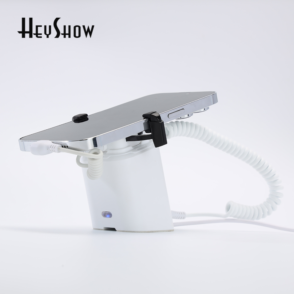 Mobile Phone Security Anti-Theft Device Display Stand Smartphone Secure Burglar Alarm System Plastic White Holder Show
