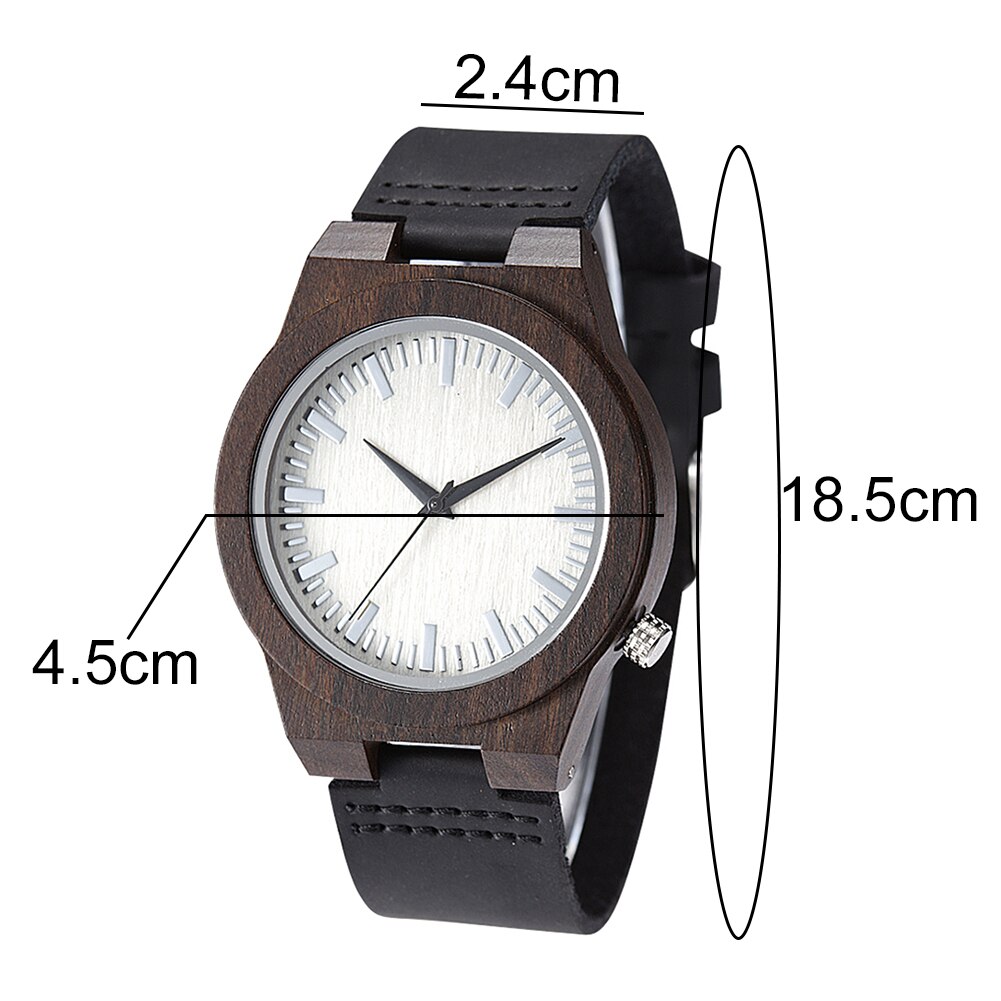 Heren houten ronde wijzerplaat harsband geen nummer analoog quartz polshorloge