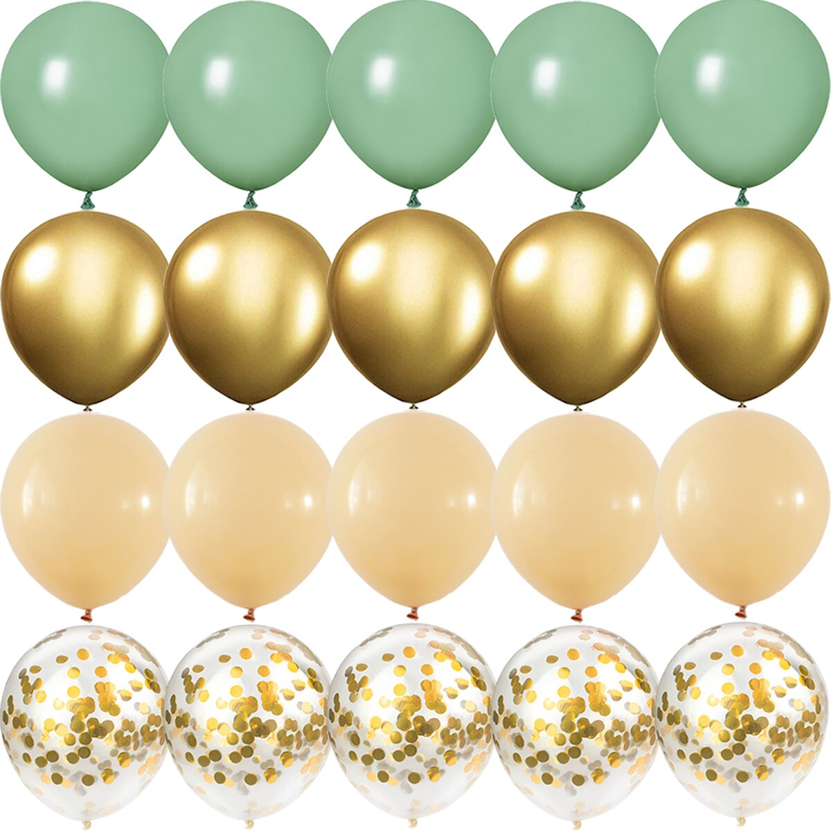 Globos dorados para de cumpleaños, color verde aguacate, confeti metálico para Baby Shower, boda, aniversario, Globos de boda, decoraciones