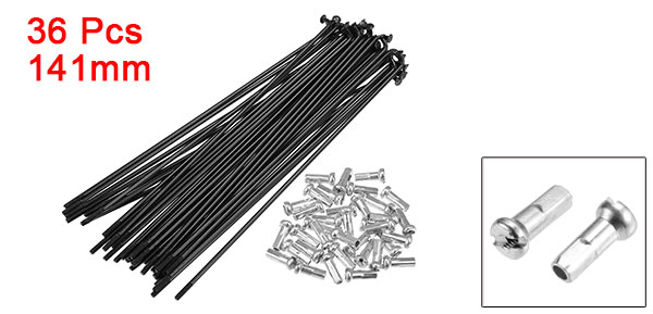 X Autohaux 36pcs 14G J Bend Bicycle Steel Spokes 119mm 125mm 136mm 138mm 141mm 144mm 153mm 158mm 169m Cycle Spokes with Nipples