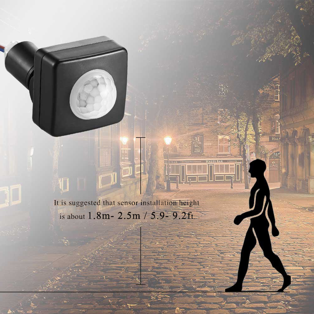 Pir Motion Sensor 12Mm 220V Infrarood Automatische Beweging Detector Timer Dc 12V Outdoor Sensor Licht Schakelaar Voor led Gloeilamp