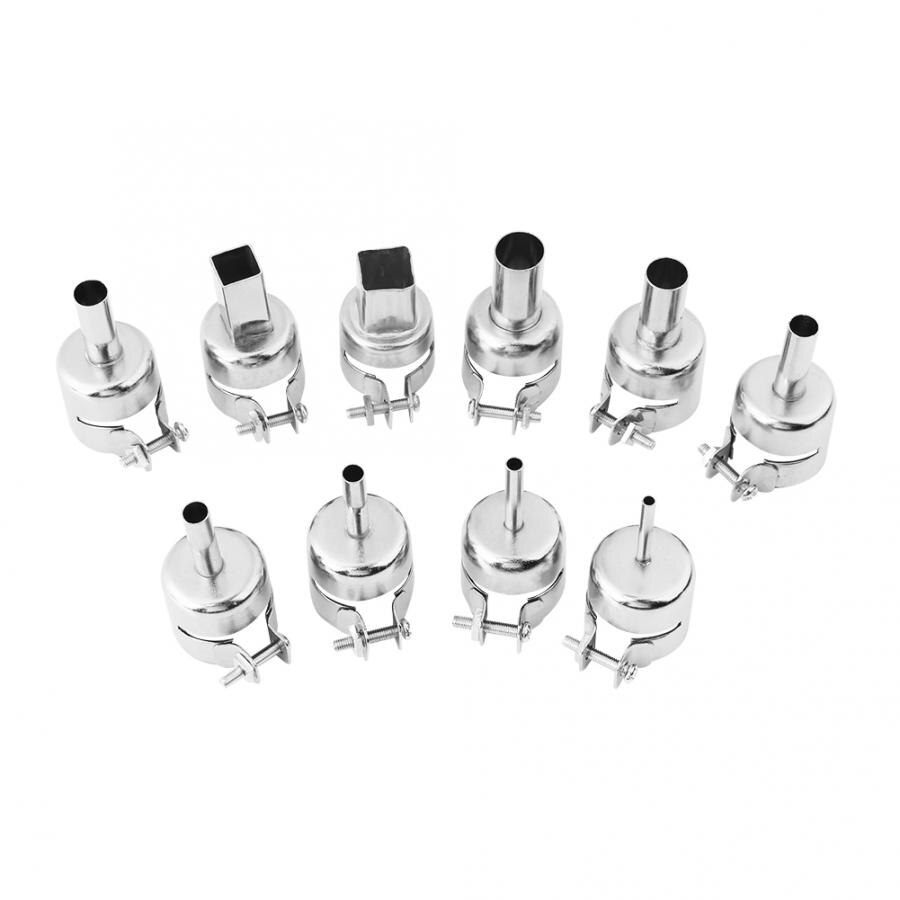 10 stuks hittemondstukken gereedschapset voor het repareren van luchtsoldeerstations in roestvrij staal