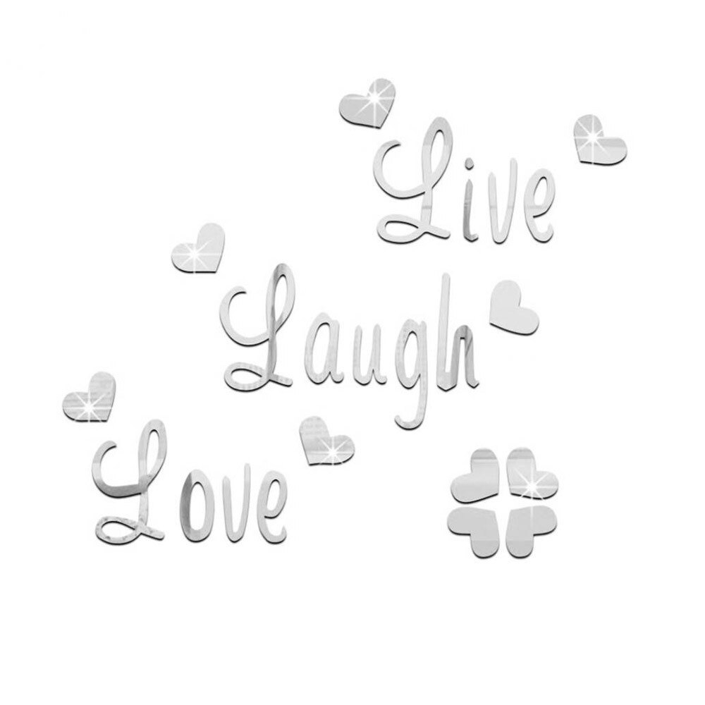 Live Laugh Love Quote Removable Wall Art Stickers Mirror Decal DIY Bedroom Decor Nursery Kids Room Wallpaper Sticker Mural 918: B