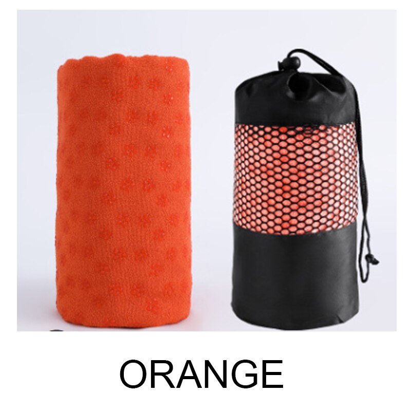 Sklisikkert yoga håndkle tepper saken anti skli pilates treningsstudio Fitness sport dun pledd 183*63cm myk behagelig med Mos bag: Oransje