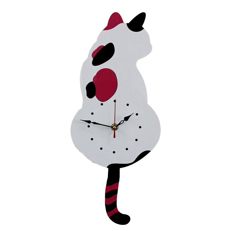 Cat Quartz Clocks Pendulum Clock Swinging Tail Wall Clock Wall Quartz Needle Wall Watch Clocks Bedroom Home Decor: WT