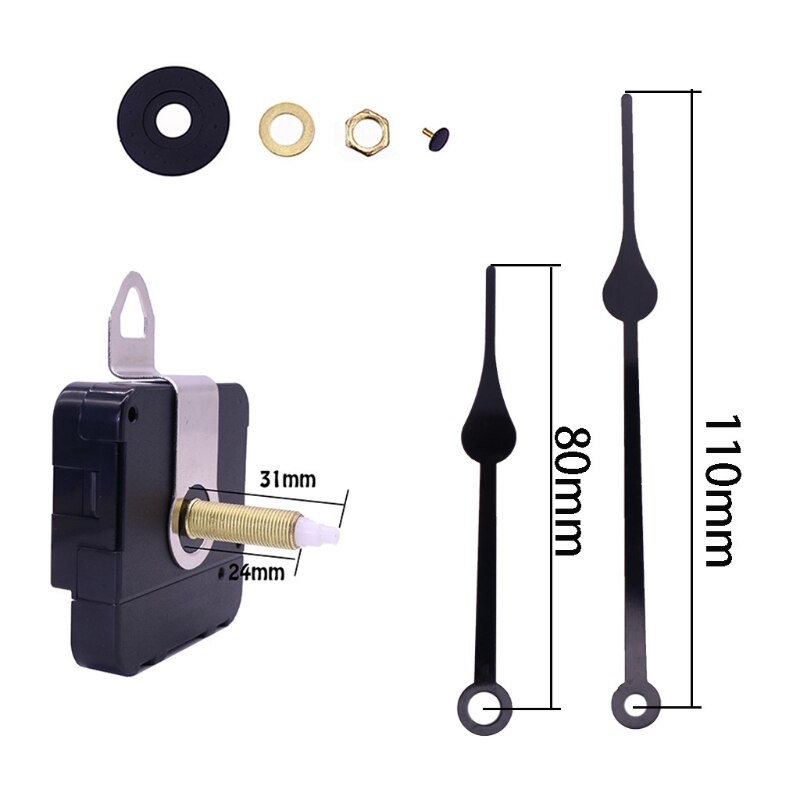 Sweep Silent Clock Movements with Different Size Clock Hands Wall Clock DIY Movement Kit Mechanism Replacement Repair Parts