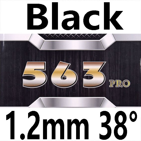729 amistad 563 PRO (563 Provincia, especial de Pips-out) Ataque de goma de tenis de mesa con esponja de Ping Pong: BLACK 1.2MM H38