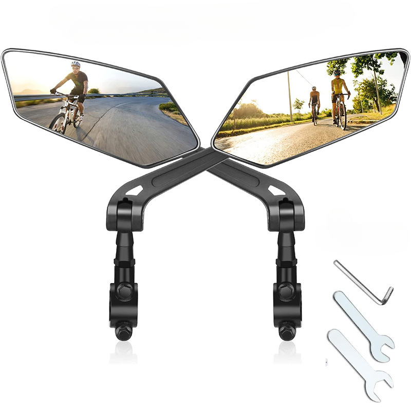 Reflector de espejo retrovisor para bicicleta, espejo de manillar giratorio ajustable, retrovisor transparente, accesorios para bicicleta y patinete eléctrico: Morado