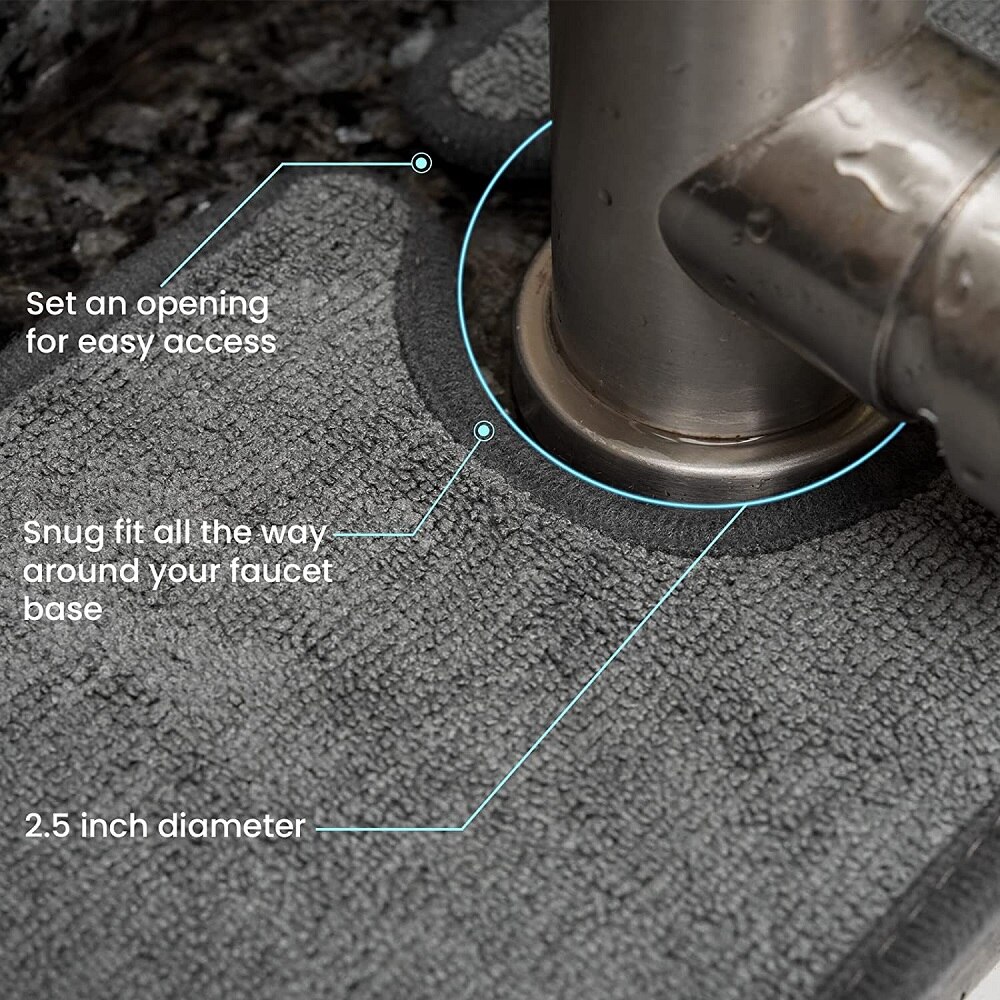 Tapis absorbant pour évier de cuisine, en microfibre, protection contre les éclaboussures de robinet, de comptoir, pour le séchage de la cuisine, de la salle de bain, 4 tailles