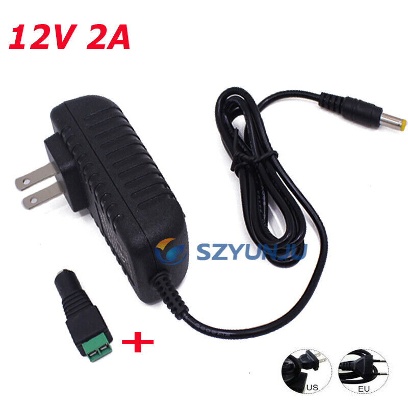 Enchufe EU US AC 100-240V a DC 12V 1A 2A 3A 12W 24W 36W cable adaptador de fuente de alimentación para tira de luces LED/con conector