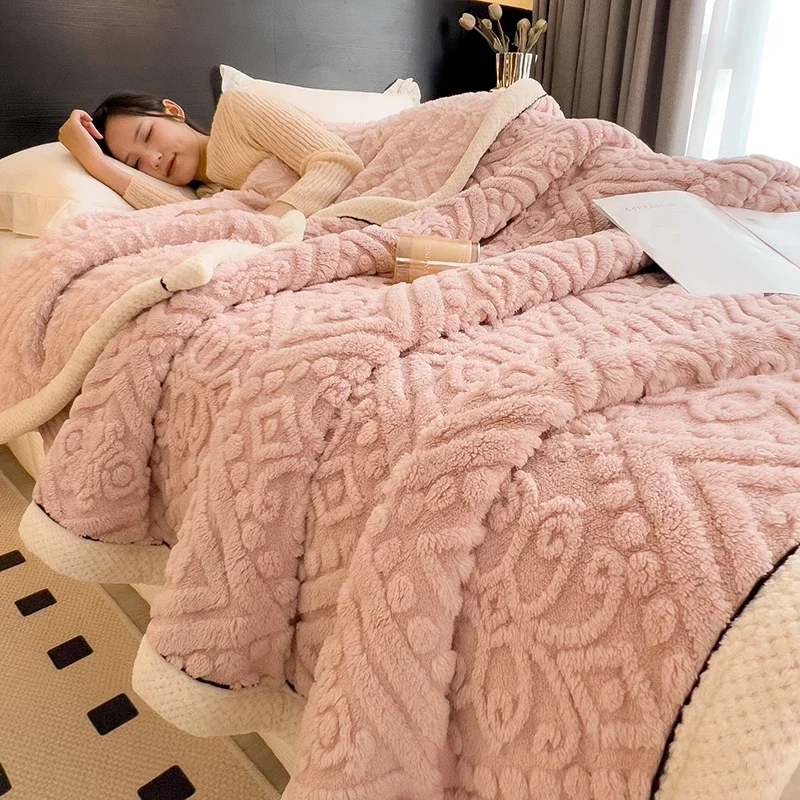 Europese stijl gesneden fluwelen warme deken voor bed Zachte pluizige bankhoes Dekens Super warmte Herfst Winter Gooi deken: 120x200cm / Paars