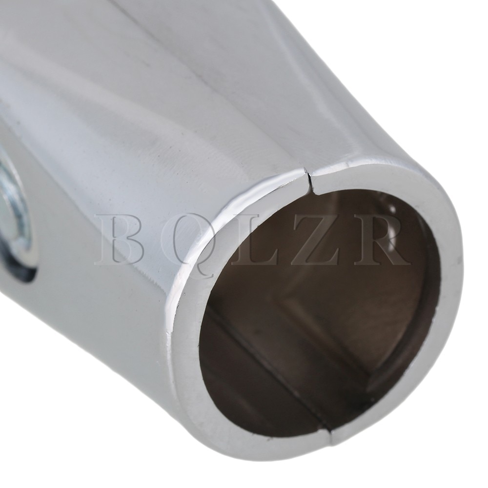 Bqlzr 2 x aluminiumslegering tørrestativ rørfittings to-vejs forbindelse til 25mm runde rør sølv