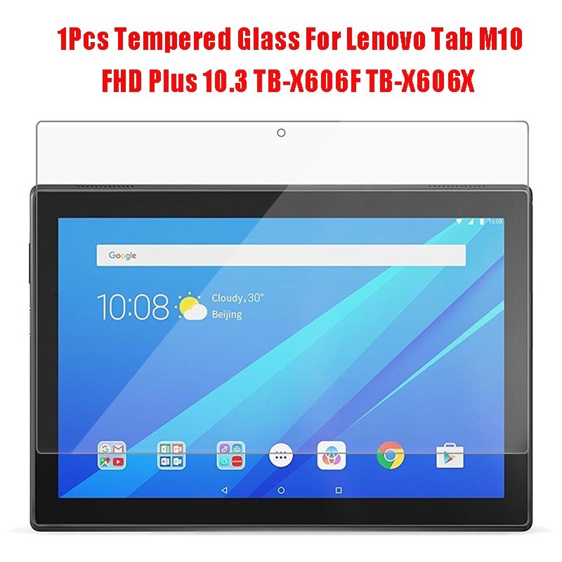 Hoes voor lenovo tab  m10 fhd plus 10.3 tb-x606f tb -x606x smart cover hybrid armor kickstand harde stand hoes voor lenovo  m10 plus: Alleen glas, geen kast