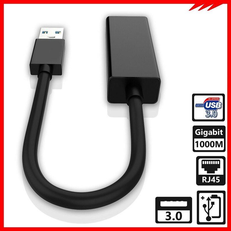 Adattatore di rete USB 3.0 Gigabit Ethernet LAN RJ45 1000Mbps per PC Windows Mac