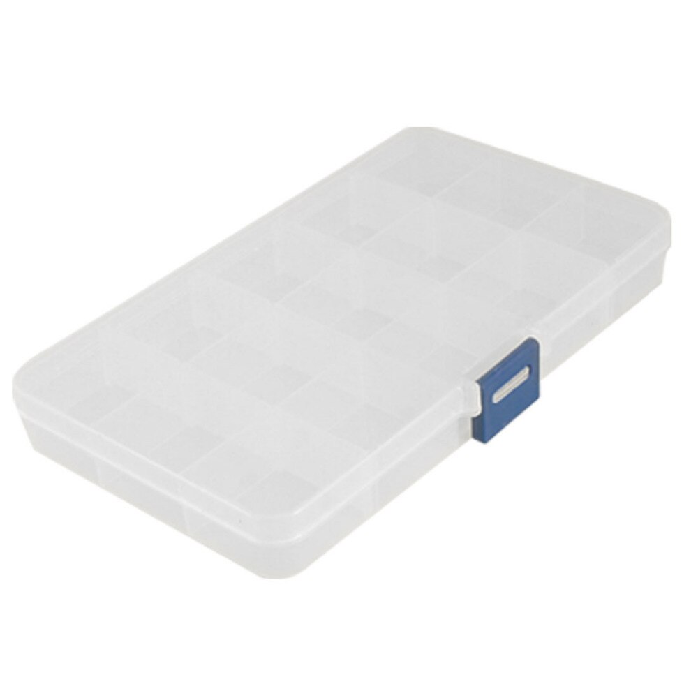 15 Slot Clear Plastic Adjustable Tool Box Case Craft