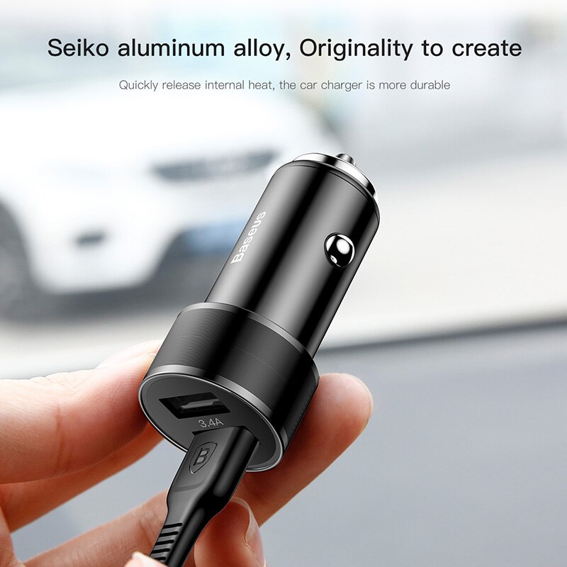 Baseus 36W Car Charger 3.4A Dual USB Fast Charging Universal Mobile Phone Type-C Cable Car Charger For Xiaomi For Samsung For iP