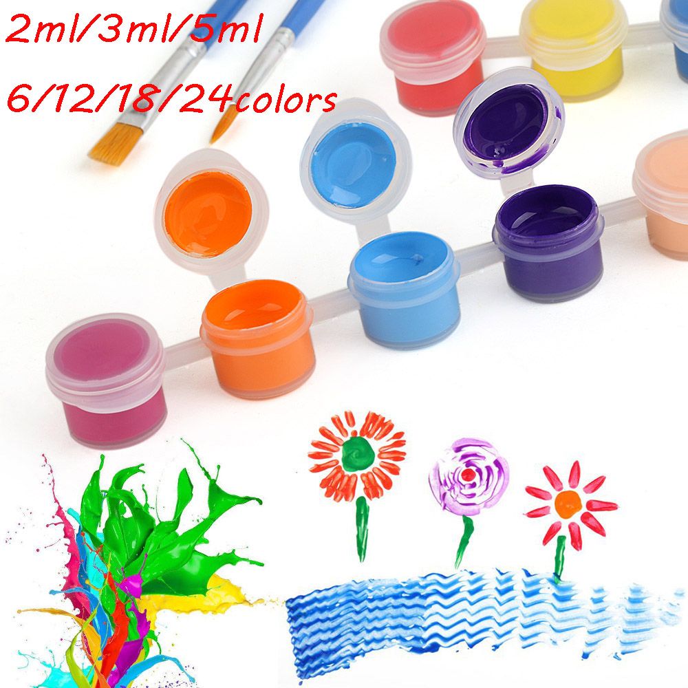 6/12Colors 1Set Acrylic Paints with 2 Brushs DIY Graffiti Pigment Set For Oil Painting Wall Painting DIY Art Supplies
