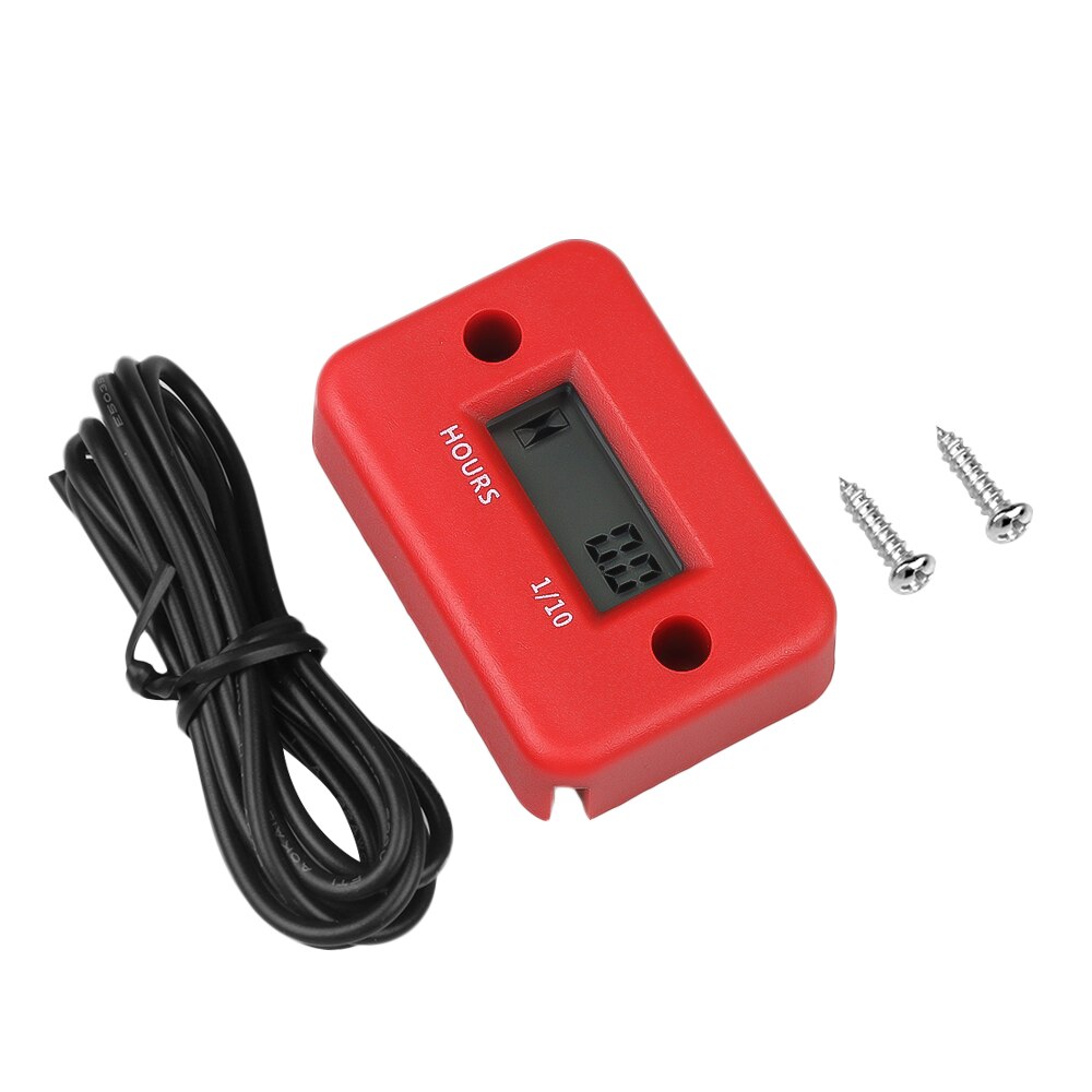 Inductive Motorcycle engine Digital Hour Meter gauge For boat ATV Snowmobile Marine chainsaw LCD display Not Tach
